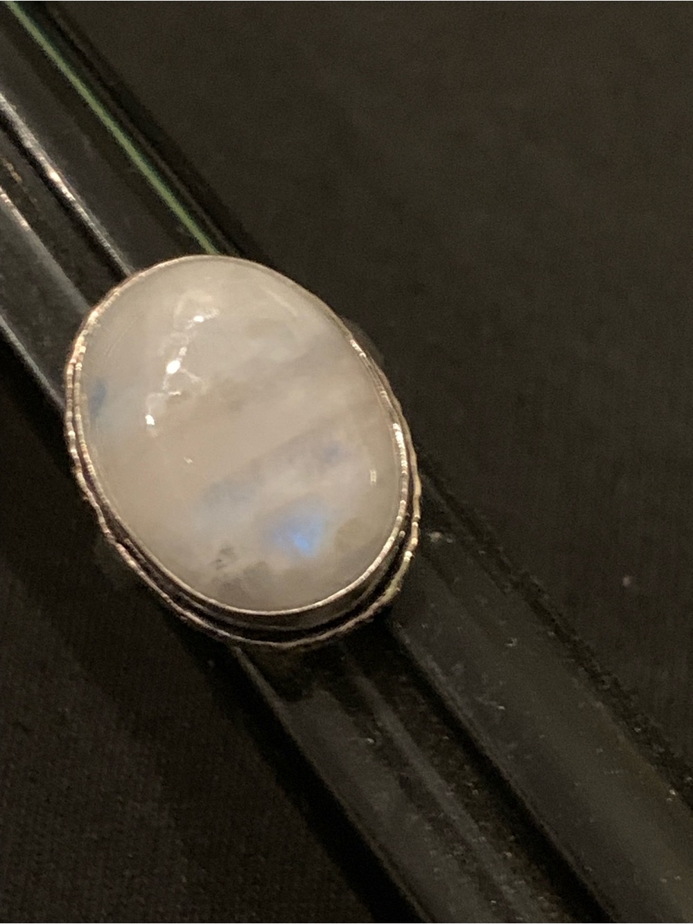 Moonstone Oval Silver Ring - White Moonstone Ring